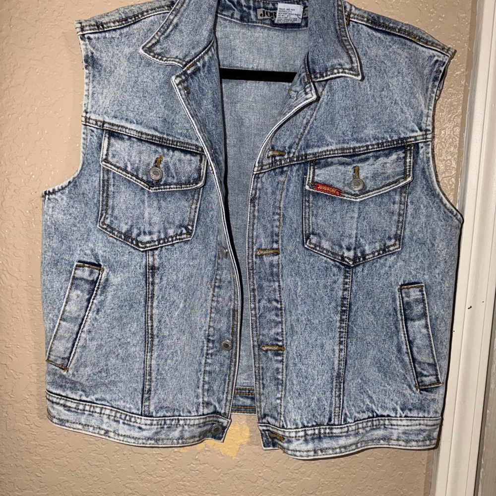 Women’s Vintage Jordache Light Blue Denim Vest-XL